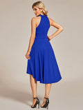 Halterneck Fashion Knee-Length A-Line Wedding Guest Dress Junior Bridesmaid Dresses