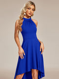 Halterneck Fashion Knee-Length A-Line Wedding Guest Dress Junior Bridesmaid Dresses