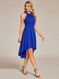 Halterneck Fashion Knee-Length A-Line Wedding Guest Dress Junior Bridesmaid Dresses