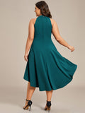 Halterneck Fashion Knee-Length A-Line Wedding Guest Dress Junior Bridesmaid Dresses
