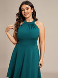 Halterneck Fashion Knee-Length A-Line Wedding Guest Dress Junior Bridesmaid Dresses