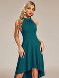 Halterneck Fashion Knee-Length A-Line Wedding Guest Dress Junior Bridesmaid Dresses