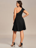 One Shoulder with Bowknot Sleeveless A-Line Summer Mini Dress Junior Bridesmaid Dress Party Homecoming Gowns