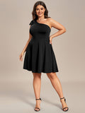One Shoulder with Bowknot Sleeveless A-Line Summer Mini Dress Junior Bridesmaid Dress Party Homecoming Gowns