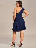 One Shoulder with Bowknot Sleeveless A-Line Summer Mini Dress Junior Bridesmaid Dress Party Homecoming Gowns