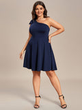 One Shoulder with Bowknot Sleeveless A-Line Summer Mini Dress Junior Bridesmaid Dress Party Homecoming Gowns