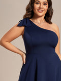 One Shoulder with Bowknot Sleeveless A-Line Summer Mini Dress Junior Bridesmaid Dress Party Homecoming Gowns