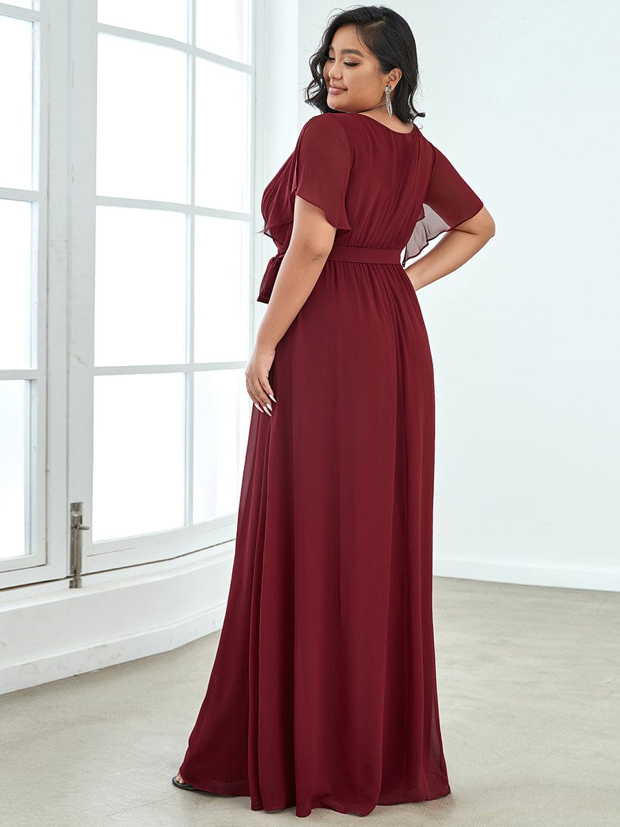 Benutzerdefinierte Größe Krawatte-Taille Plissee A-Linie Abendkleid Damen formale Ballkleider