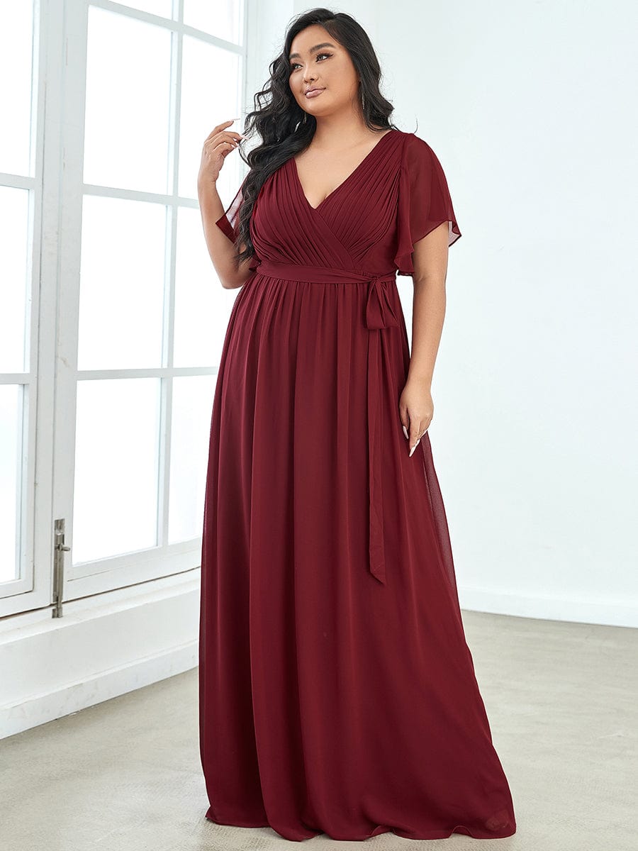 Benutzerdefinierte Größe Krawatte-Taille Plissee A-Linie Abendkleid Damen formale Ballkleider