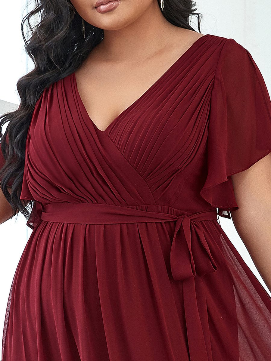 Benutzerdefinierte Größe Krawatte-Taille Plissee A-Linie Abendkleid Damen formale Ballkleider