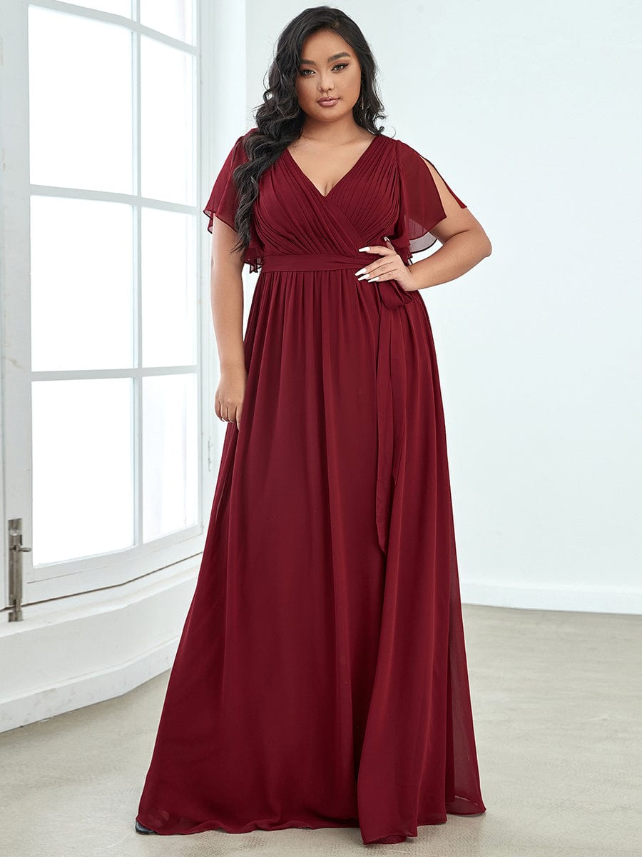 Benutzerdefinierte Größe Krawatte-Taille Plissee A-Linie Abendkleid Damen formale Ballkleider