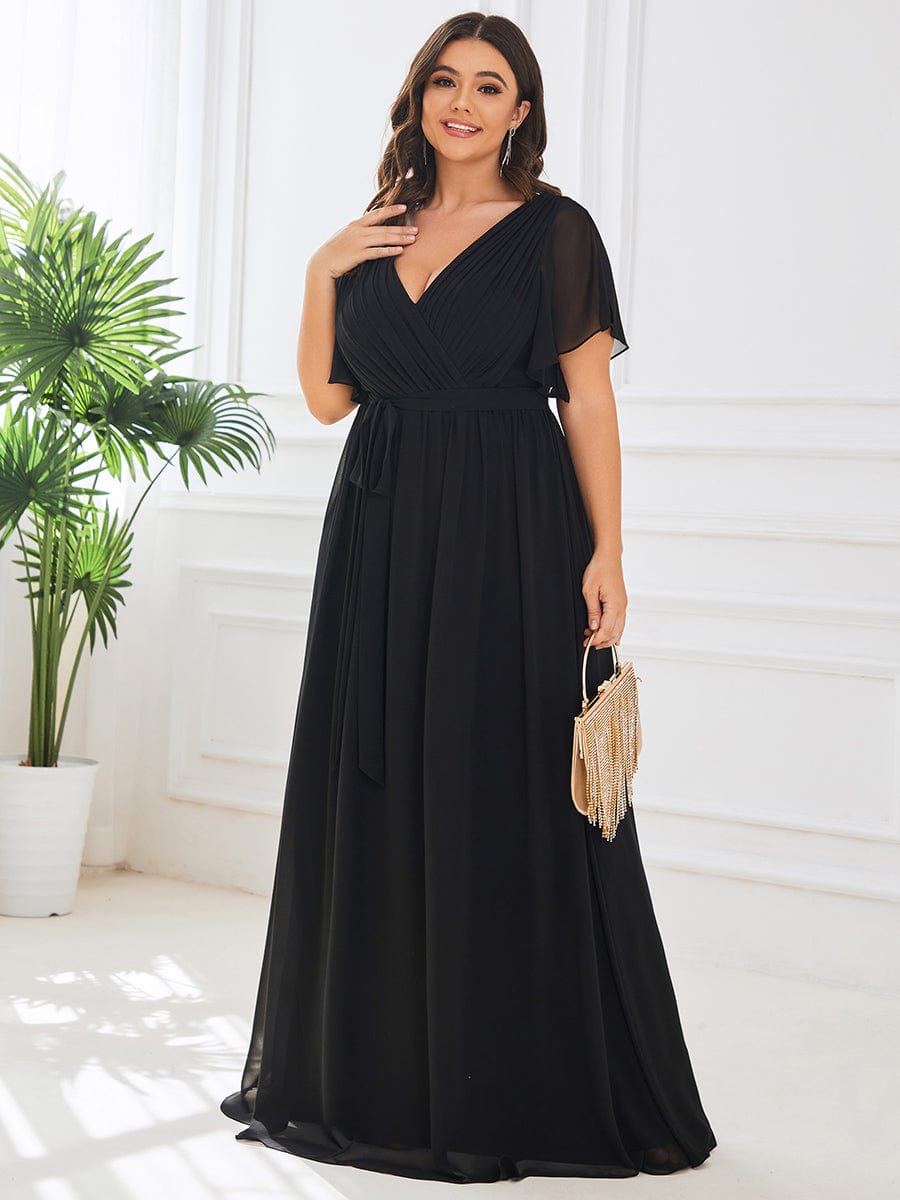 Benutzerdefinierte Größe Krawatte-Taille Plissee A-Linie Abendkleid Damen formale Ballkleider