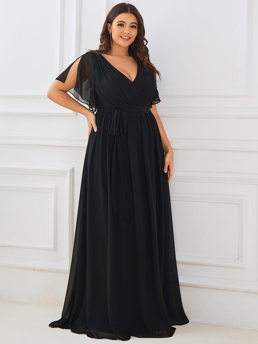 Benutzerdefinierte Größe Krawatte-Taille Plissee A-Linie Abendkleid Damen formale Ballkleider