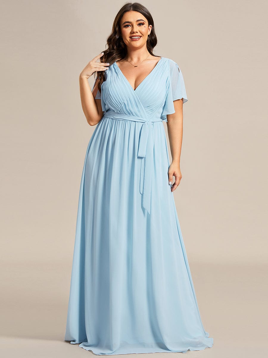 Benutzerdefinierte Größe Krawatte-Taille Plissee A-Linie Abendkleid Damen formale Ballkleider