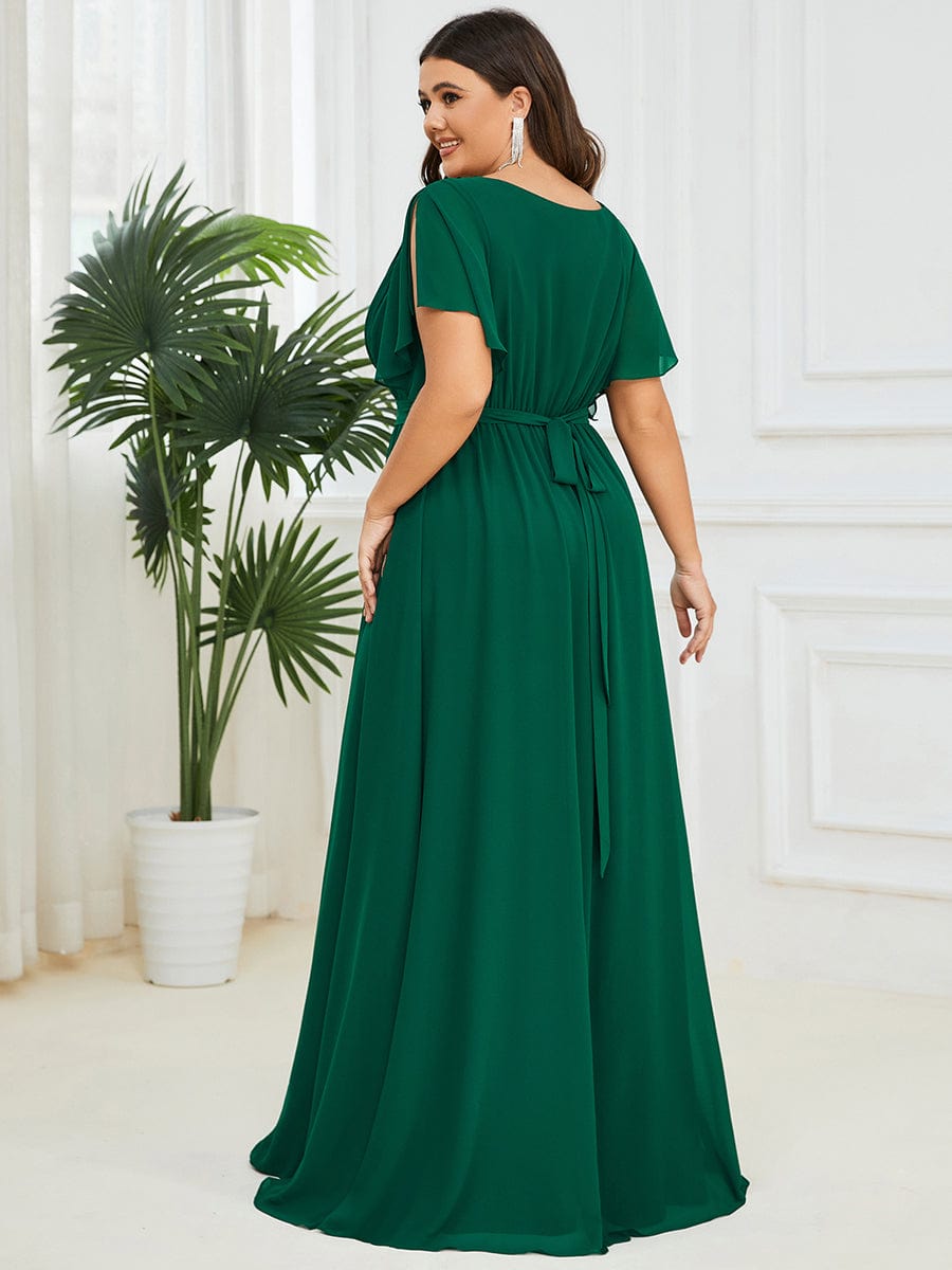 Benutzerdefinierte Größe Krawatte-Taille Plissee A-Linie Abendkleid Damen formale Ballkleider
