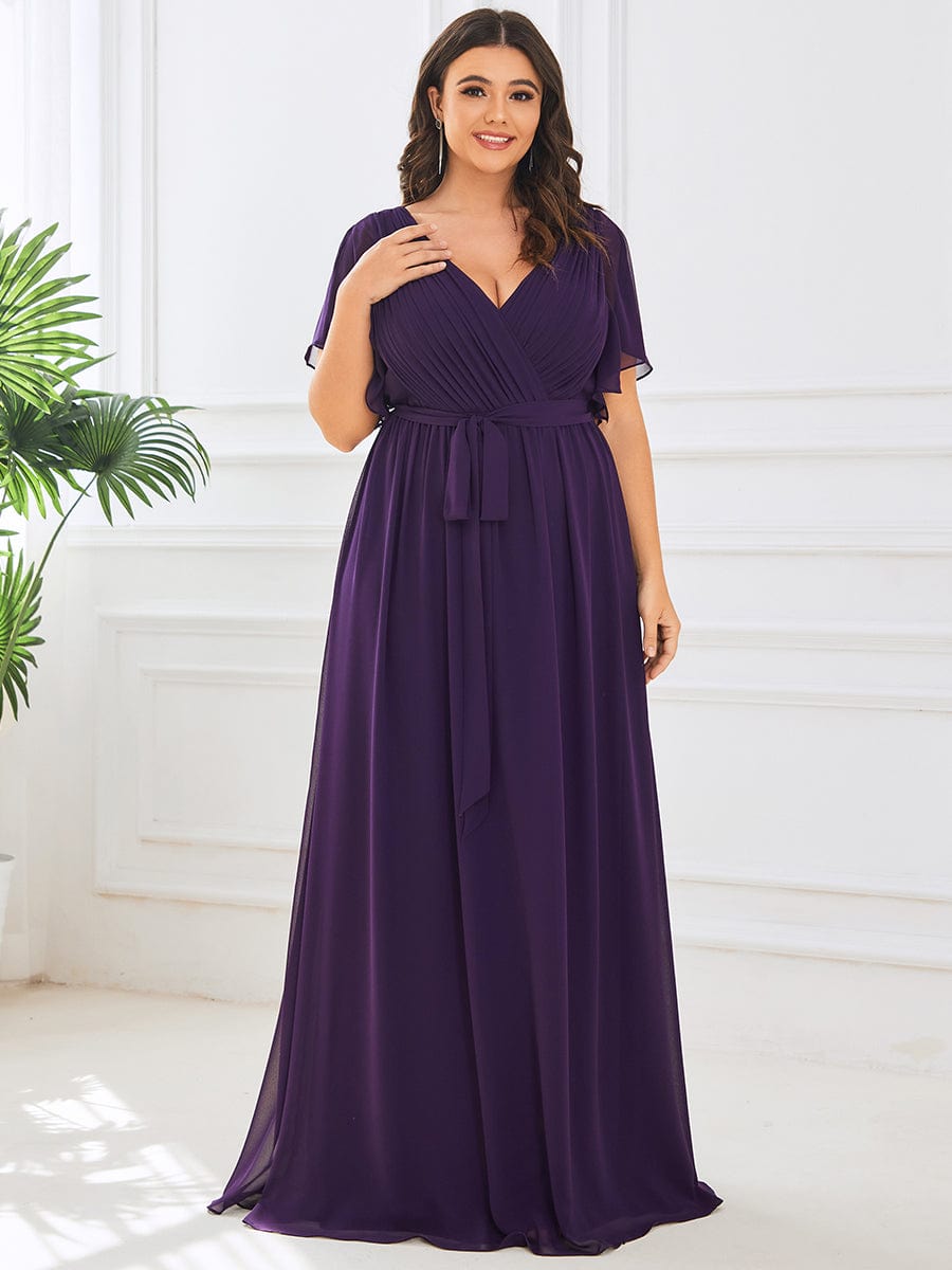 Benutzerdefinierte Größe Krawatte-Taille Plissee A-Linie Abendkleid Damen formale Ballkleider