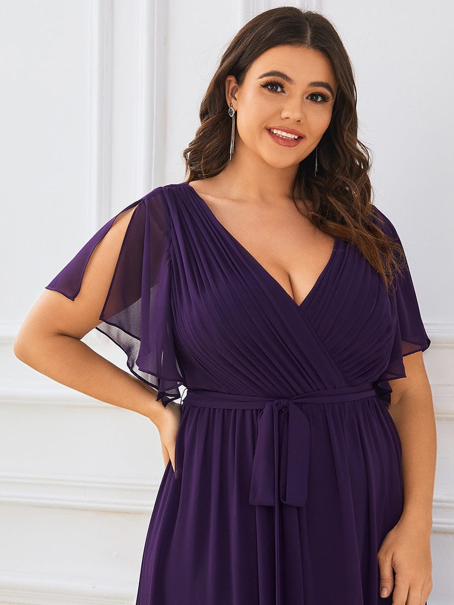 Benutzerdefinierte Größe Krawatte-Taille Plissee A-Linie Abendkleid Damen formale Ballkleider