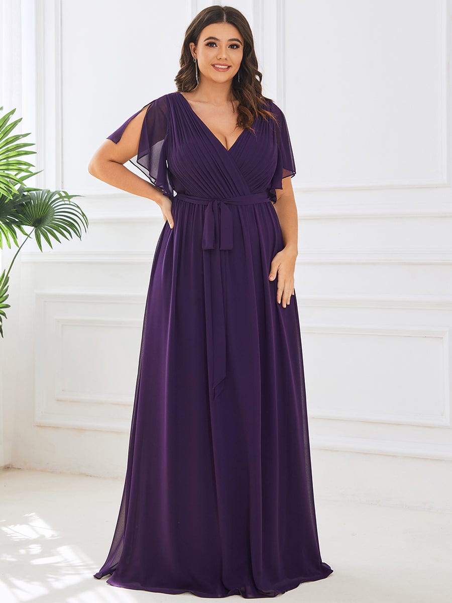 Benutzerdefinierte Größe Krawatte-Taille Plissee A-Linie Abendkleid Damen formale Ballkleider