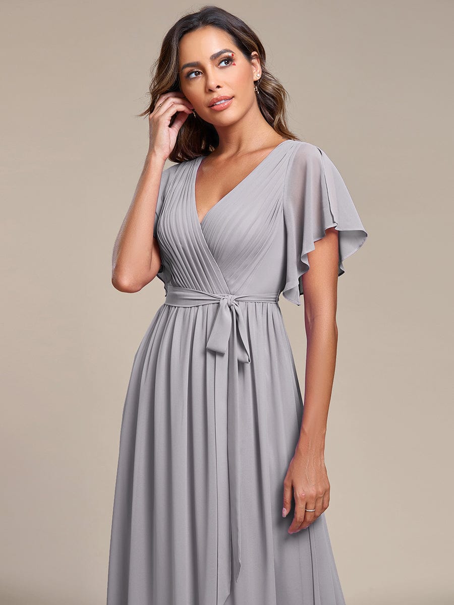 Benutzerdefinierte Größe Krawatte-Taille Plissee A-Linie Abendkleid Damen formale Ballkleider