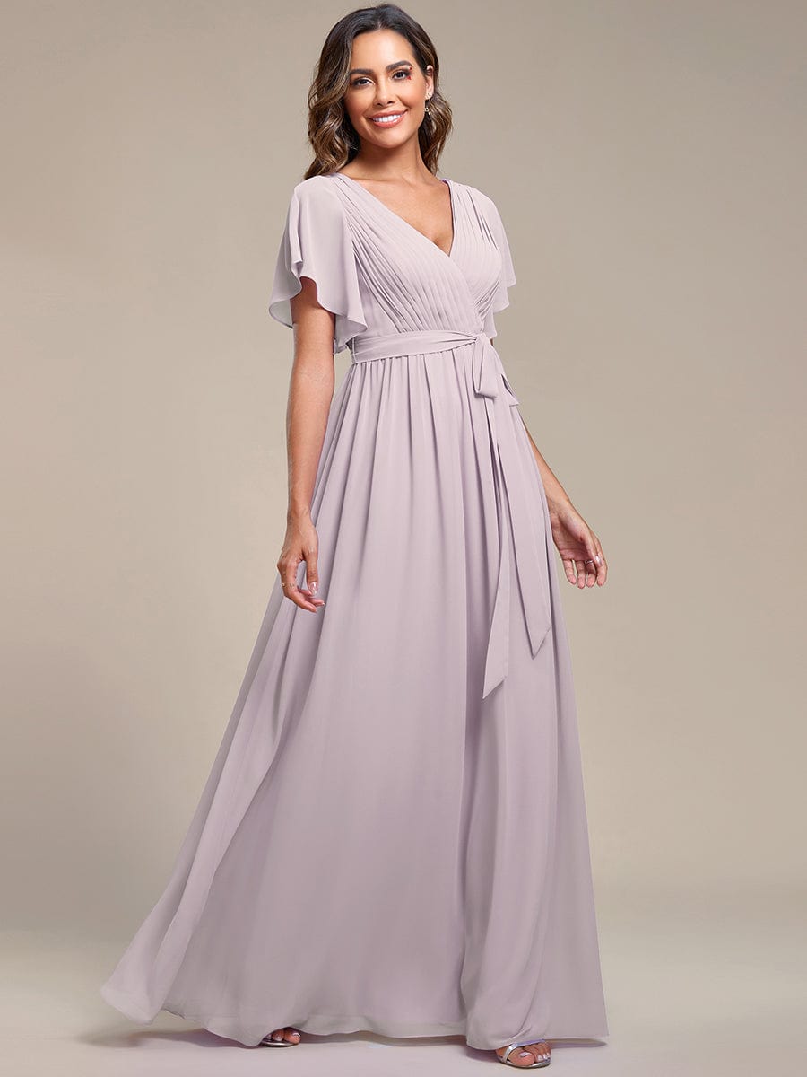 Benutzerdefinierte Größe Krawatte-Taille Plissee A-Linie Abendkleid Damen formale Ballkleider