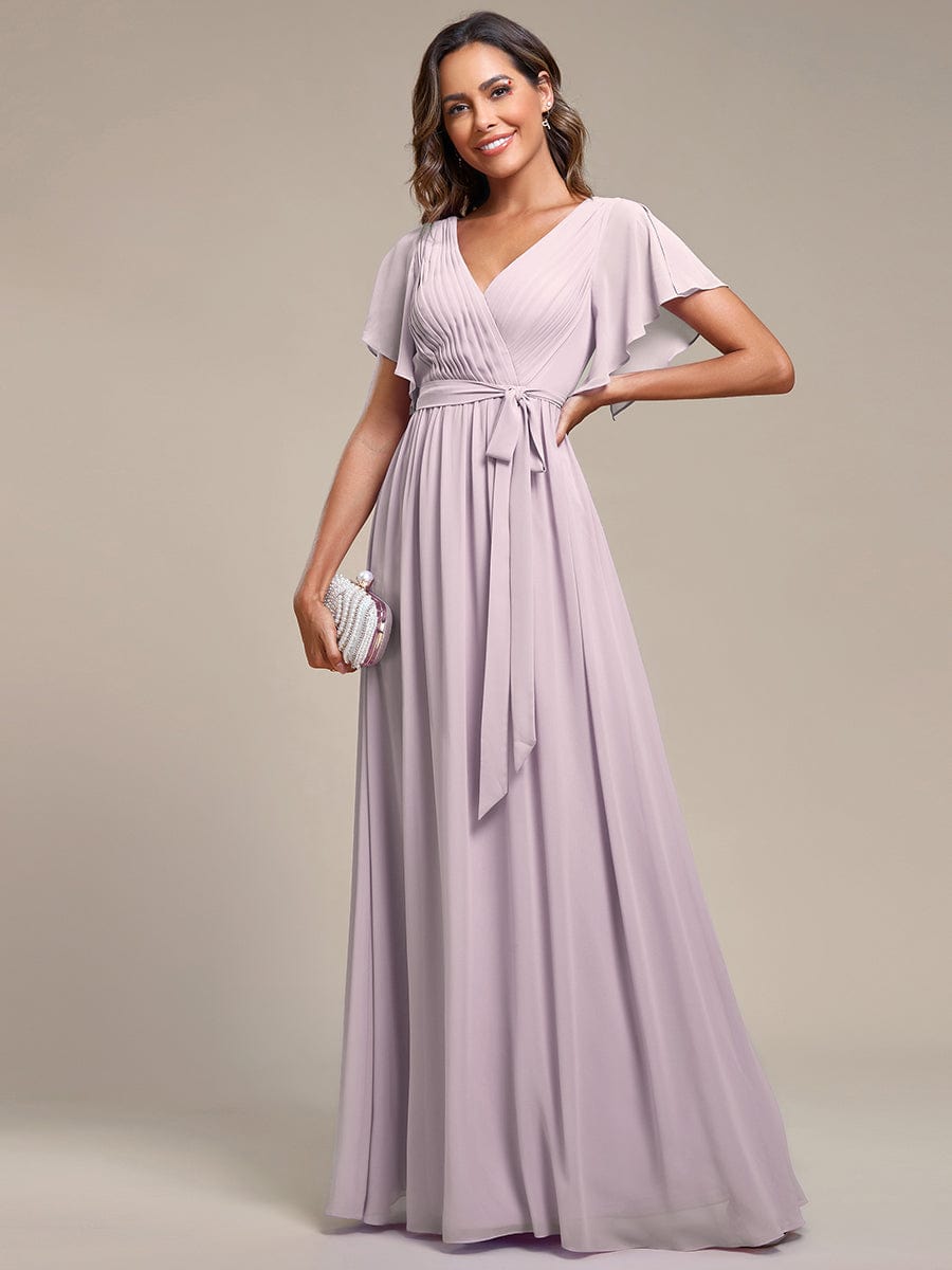Benutzerdefinierte Größe Krawatte-Taille Plissee A-Linie Abendkleid Damen formale Ballkleider