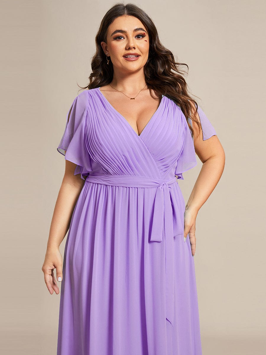 Benutzerdefinierte Größe Krawatte-Taille Plissee A-Linie Abendkleid Damen formale Ballkleider