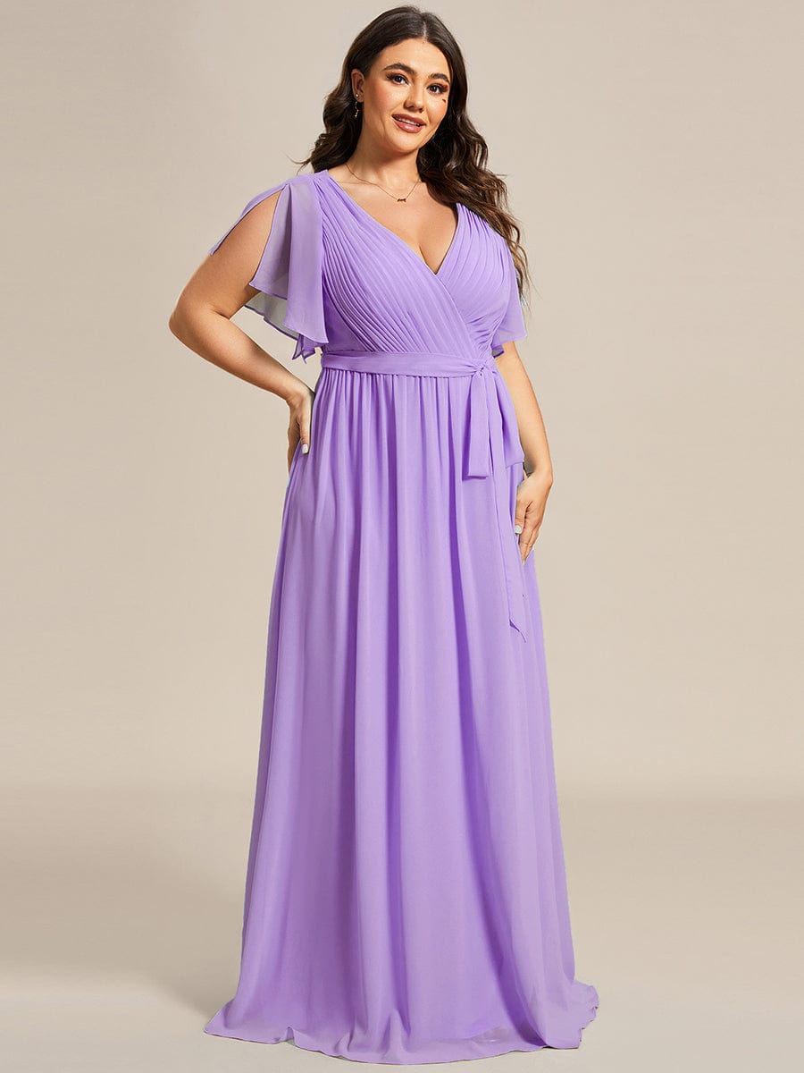 Benutzerdefinierte Größe Krawatte-Taille Plissee A-Linie Abendkleid Damen formale Ballkleider