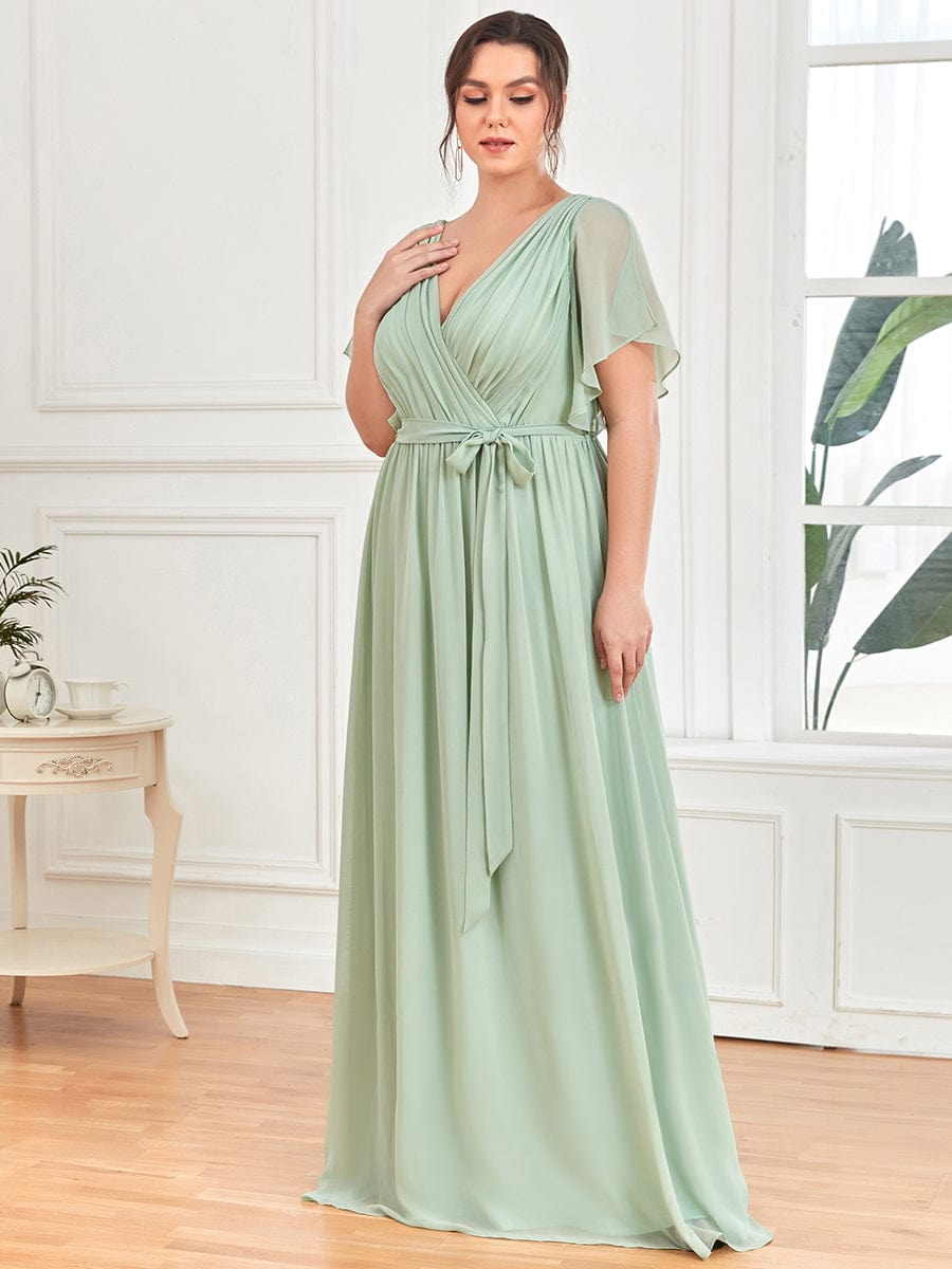 Benutzerdefinierte Größe Krawatte-Taille Plissee A-Linie Abendkleid Damen formale Ballkleider
