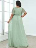 A-Line Pleated Chiffon Tie-Waist Evening Dress Formal Gowns Mother of the Bride Dresses