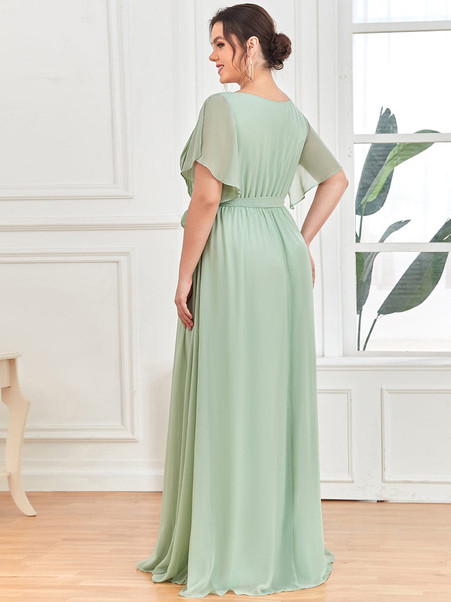 Benutzerdefinierte Größe Krawatte-Taille Plissee A-Linie Abendkleid Damen formale Ballkleider