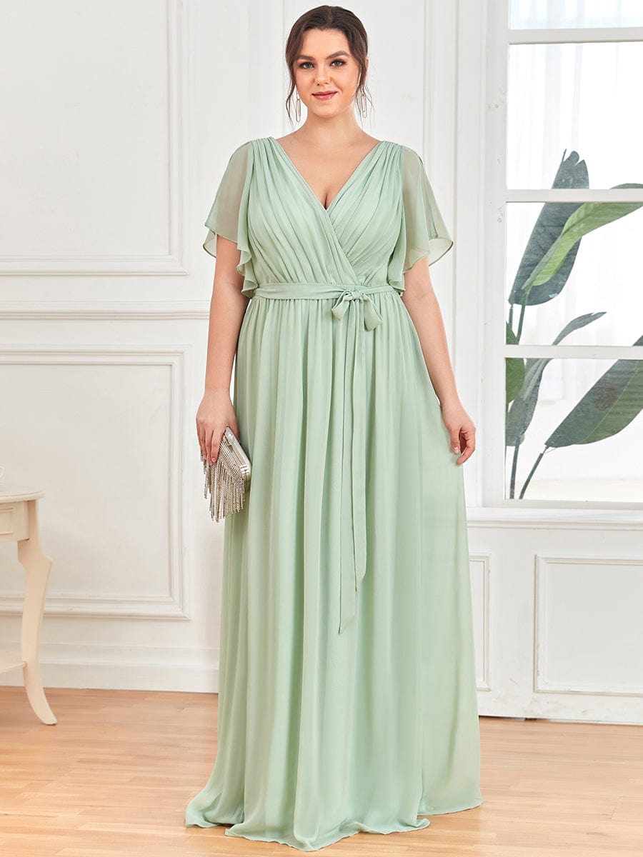 Benutzerdefinierte Größe Krawatte-Taille Plissee A-Linie Abendkleid Damen formale Ballkleider