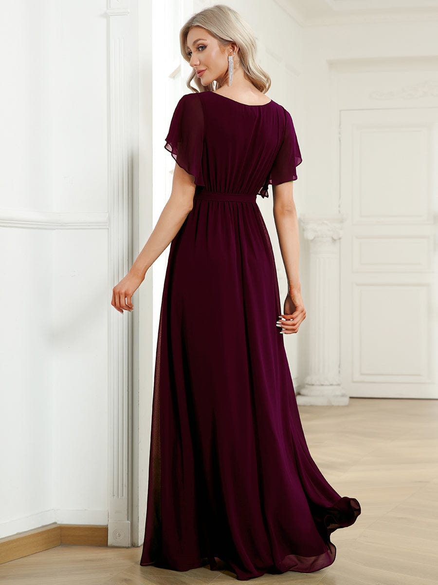 Benutzerdefinierte Größe Krawatte-Taille Plissee A-Linie Abendkleid Damen formale Ballkleider
