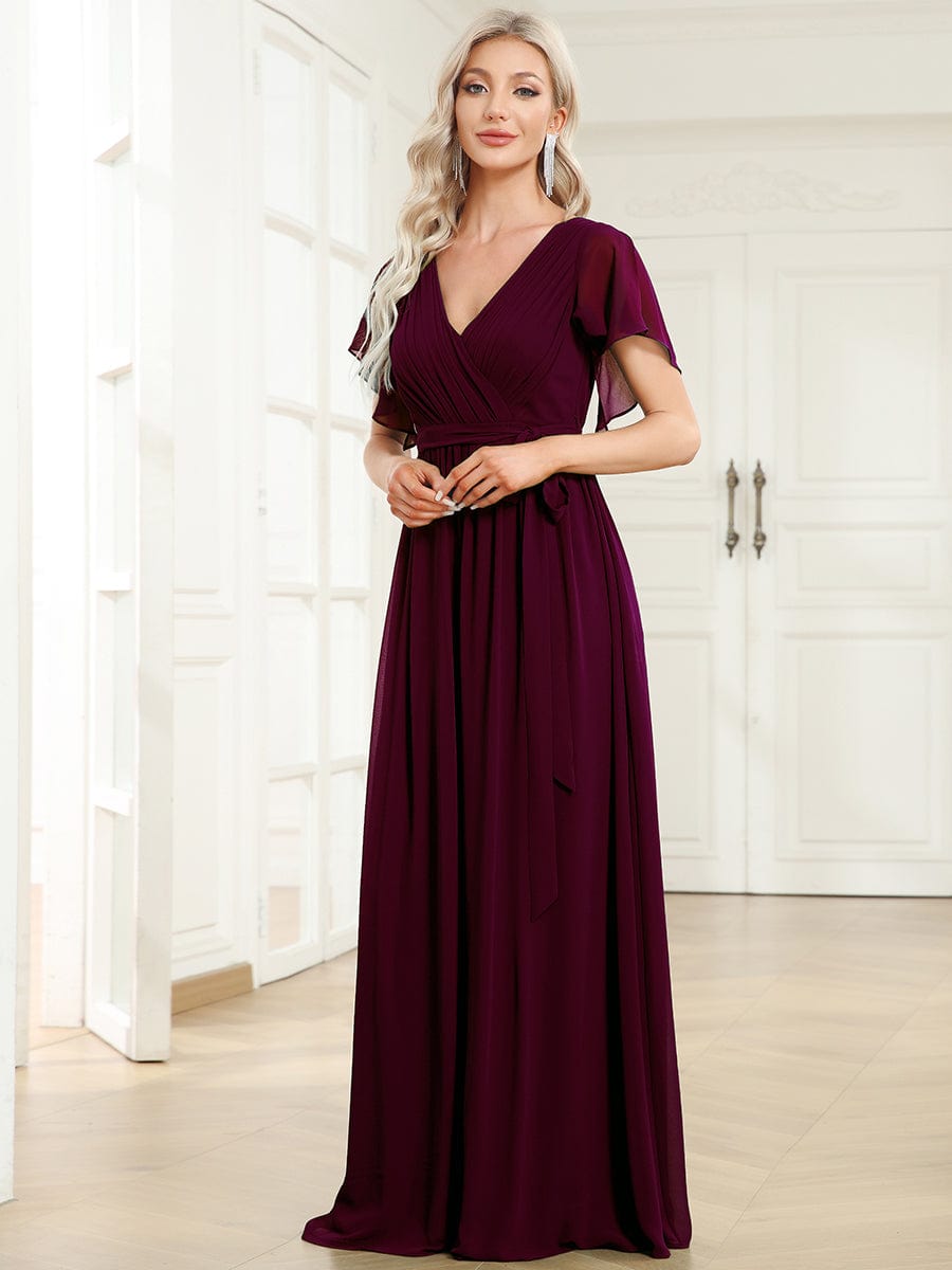 Benutzerdefinierte Größe Krawatte-Taille Plissee A-Linie Abendkleid Damen formale Ballkleider