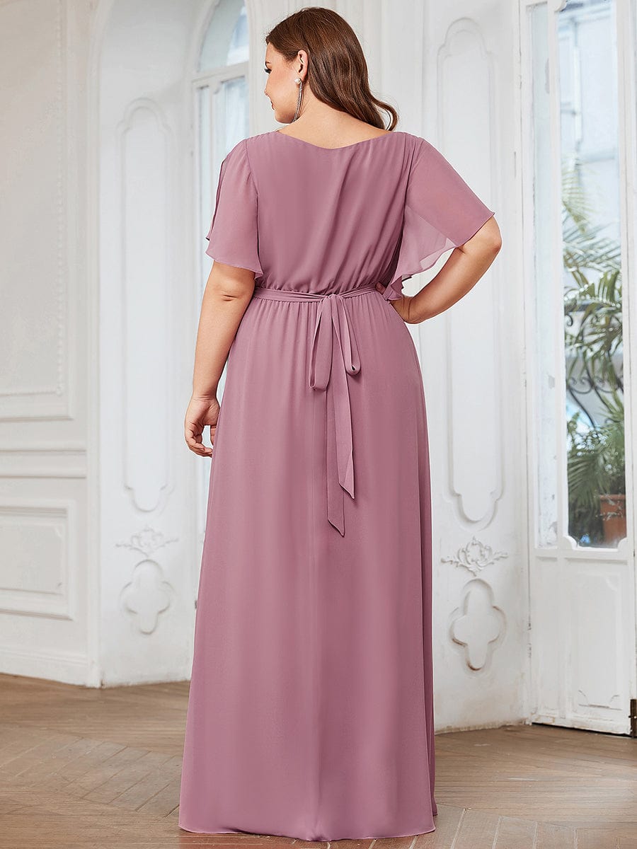 Benutzerdefinierte Größe Krawatte-Taille Plissee A-Linie Abendkleid Damen formale Ballkleider