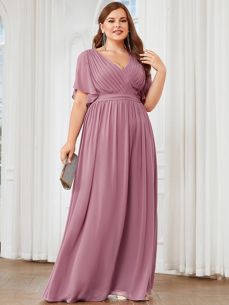Benutzerdefinierte Größe Krawatte-Taille Plissee A-Linie Abendkleid Damen formale Ballkleider