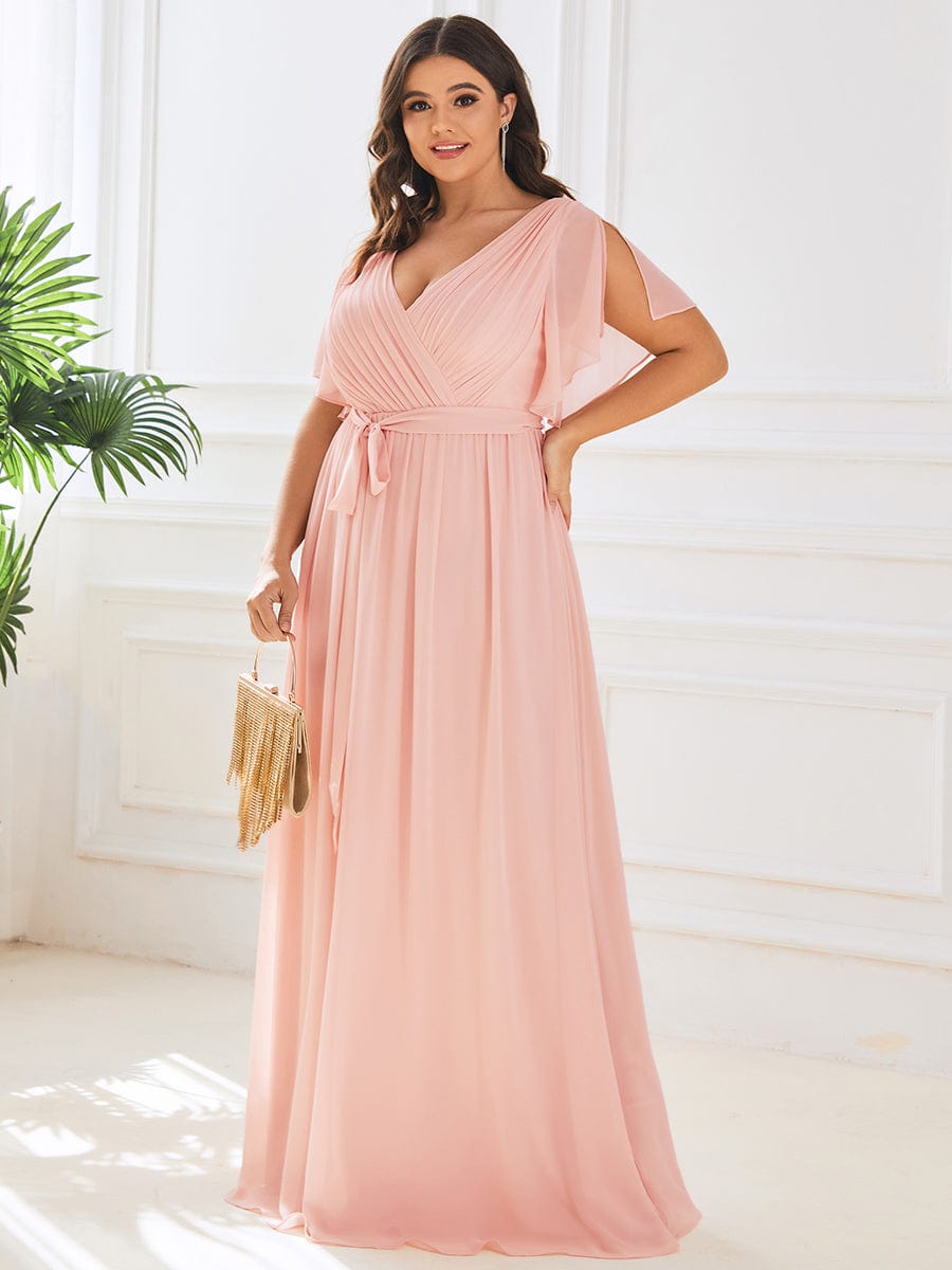 Benutzerdefinierte Größe Krawatte-Taille Plissee A-Linie Abendkleid Damen formale Ballkleider