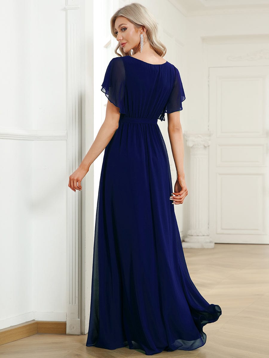 Benutzerdefinierte Größe Krawatte-Taille Plissee A-Linie Abendkleid Damen formale Ballkleider