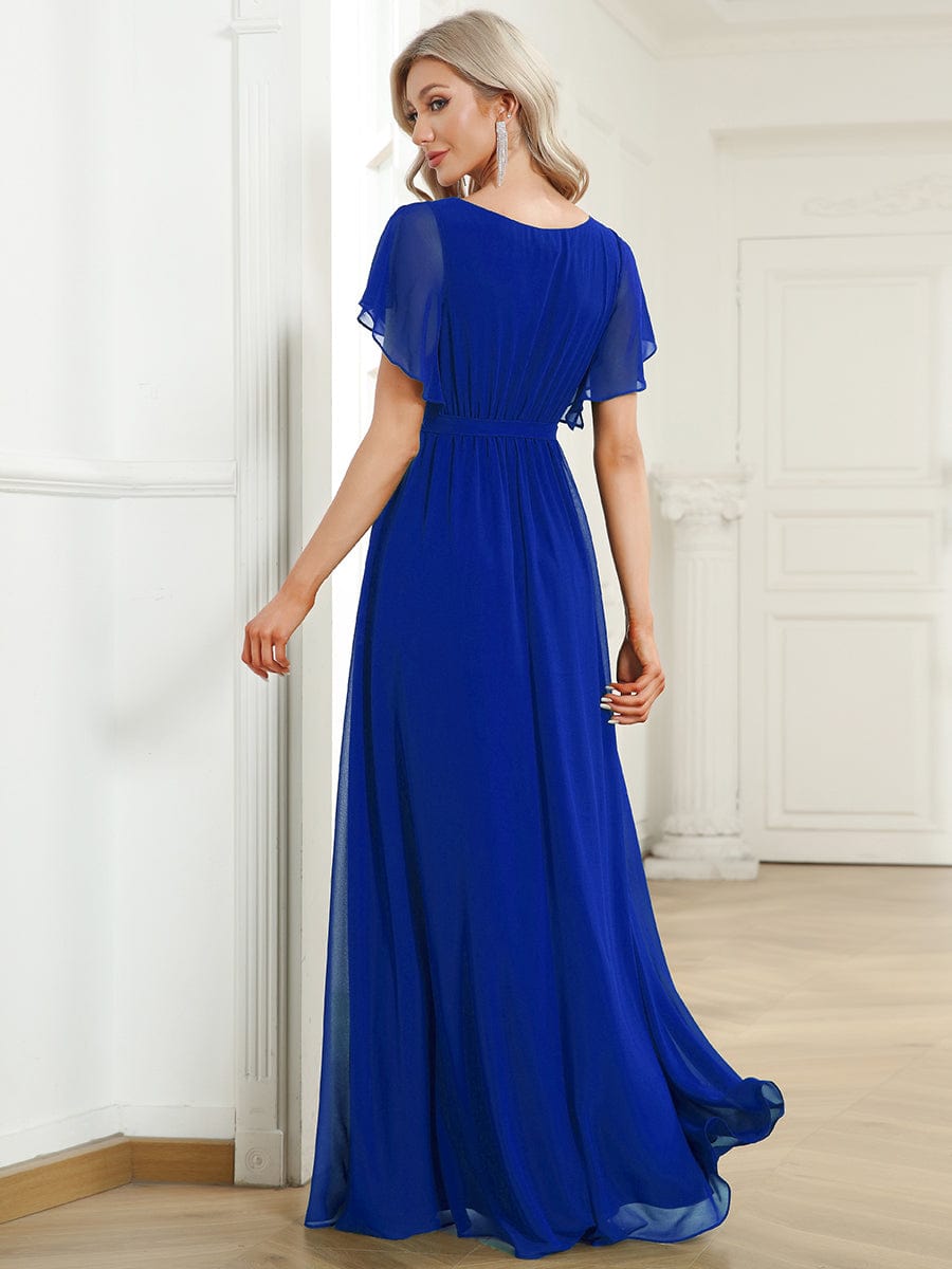 Benutzerdefinierte Größe Krawatte-Taille Plissee A-Linie Abendkleid Damen formale Ballkleider