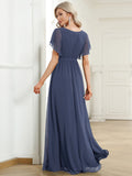 Benutzerdefinierte Größe Krawatte-Taille Plissee A-Linie Abendkleid Damen formale Ballkleider