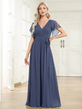 Benutzerdefinierte Größe Krawatte-Taille Plissee A-Linie Abendkleid Damen formale Ballkleider