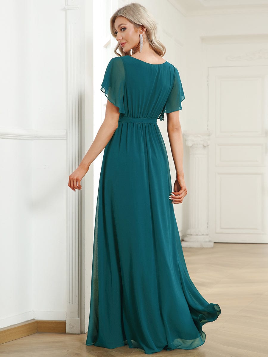 Benutzerdefinierte Größe Krawatte-Taille Plissee A-Linie Abendkleid Damen formale Ballkleider