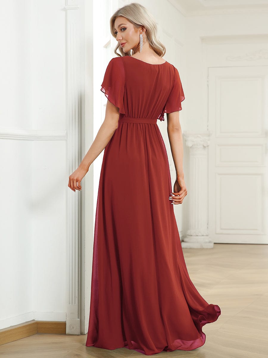 Benutzerdefinierte Größe Krawatte-Taille Plissee A-Linie Abendkleid Damen formale Ballkleider