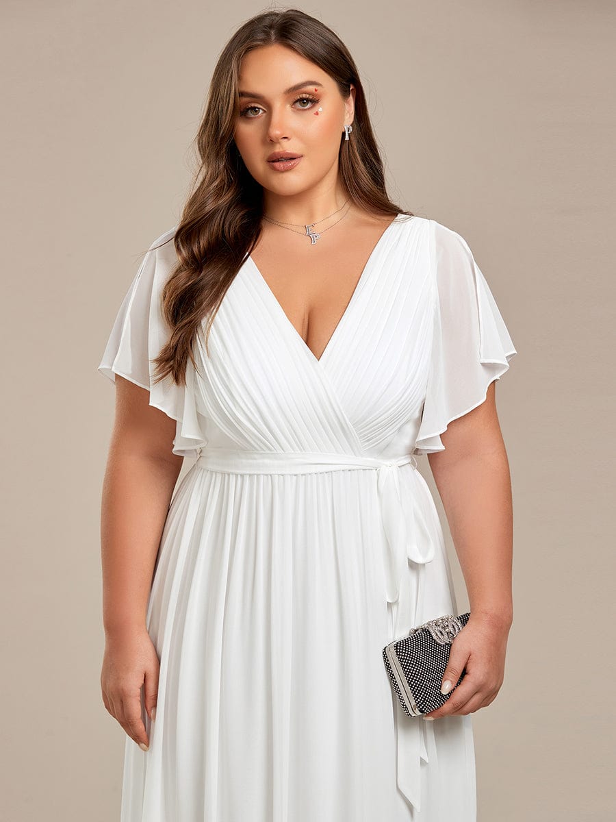 Benutzerdefinierte Größe Krawatte-Taille Plissee A-Linie Abendkleid Damen formale Ballkleider