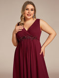 Blumenapplikationen Ärmelloses Chiffon Langes formelles Abendkleid Damen Hochzeitspartykleider