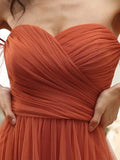 Off-Shoulder Sweetheart Double Layer Pleated Evening Dress Women's Wedding Party Prom Dresses