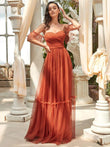 Off-Shoulder Sweetheart Double Layer Pleated Evening Dress Women's Wedding Party Prom Dresses