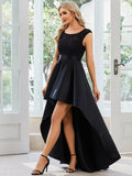 Elegant Sleeveless High-low Lace Top Wedding Guest Dress Prom Party Dresses Gowns