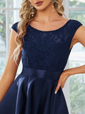 Elegant Sleeveless High-low Lace Top Wedding Guest Dress Prom Party Dresses Gowns