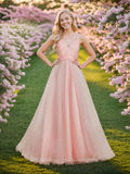 Benutzerdefinierte Größe Elegante V-Ausschnitt Spitze A-Linie Rückenfrei Tüll Brautkleid Brautkleider