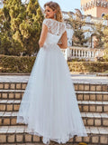 Elegante Flügelärmeln Casual Applique Outdoor Brautkleid Brautkleider Formelle Abendkleider